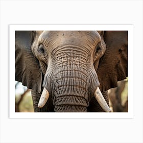 African Elephant Close Up Realism 1 Art Print