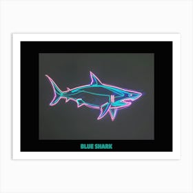 Neon Pastel Pink Blue Shark 8 Poster Art Print
