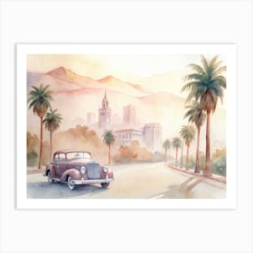 Vintage Car In Los Angeles Art Print