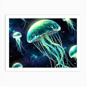 Jellyfish In Space Art Print