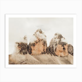 Foggy Peaks Art Print