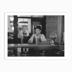 Man Drinking Malted Milk At Stand In Streetcar Terminal, Oklahoma City, Oklahoma By Russell Lee Art Print