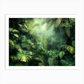 3d Tropical Forest, Wild Jungle 1 Art Print