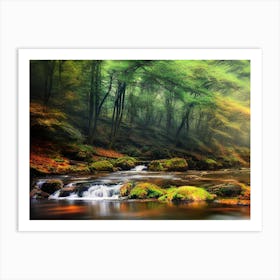 Stream In The Forest 10 Art Print