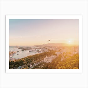 Cadiz Port Sunset Art Print