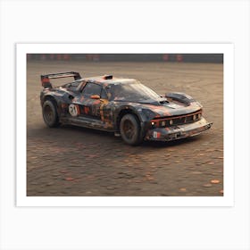 Race Car On A Dirt Track Art Print