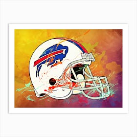 Buffalo Bills Helmet Abstract Art Print