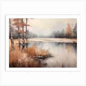 A Painting Of A Lake In Autumn 78 Art Print