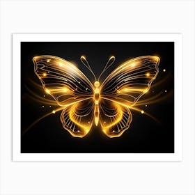 Golden Butterfly 95 Art Print