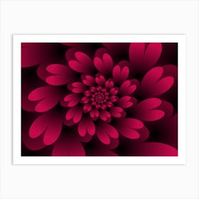 Red Floral Satin Wallpaper Art Print