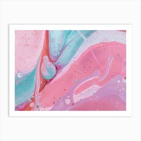 Pink And Blue Abstract Painting 1 Art Print