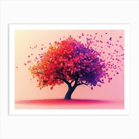 Elegant Tree With Vibrant Leaves Hanging Branches Poster