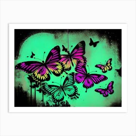 Butterflies In The Night Art Print