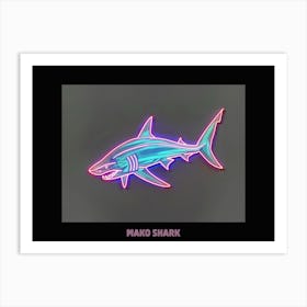 Neon Pink Red Mako Shark Poster 2 Art Print