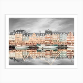 Nyhavn In Copenhagen Idyllic Evening Impression Art Print