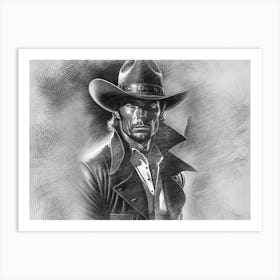 Digital Art Western Man Art Print