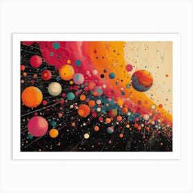 Analog Fusion: A Tapestry of Mixed Media Masterpieces Cosmic Explosion' Art Print