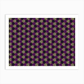 Wallpaper Floral Pattern Purple Art Print