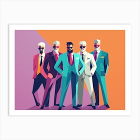 Group Of Men In Suits Art Print