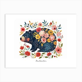 Little Floral Anteater Poster Art Print