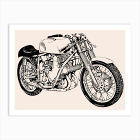 Drawing Of A Motorcycle Art Print