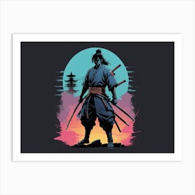 Anime Samurai Warrior Silhouette 2 Art Print