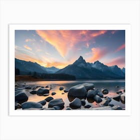 Sunset At The Lake Art Print