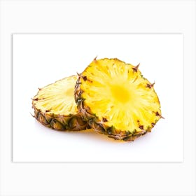 Pineapples On A White Background Art Print