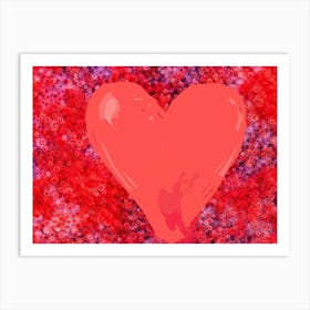 Heart On A velvety Background Art Print