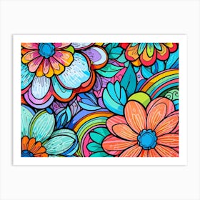 Colorful Flowers 4 Art Print