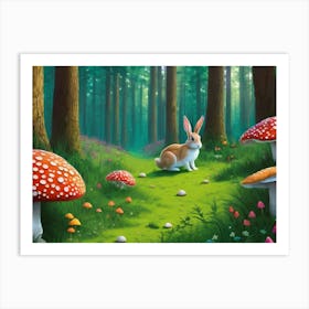 Bunny In The Magic Forest Art Print