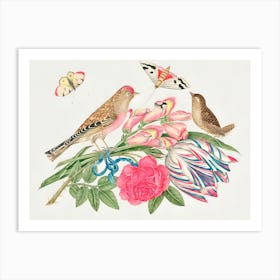 Birds And Flowers 2 Art Print