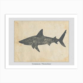 Common Thresher Shark Silhouette 1 Poster Art Print
