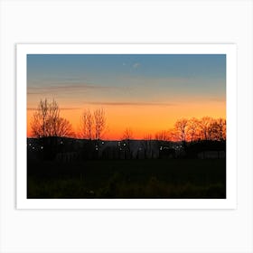 Sunset Over A Field 1 Art Print