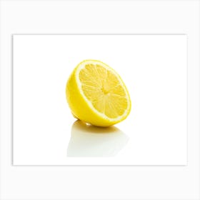 Lemon Slice Isolated On White Art Print