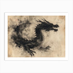 Calligraphic Wonders: Dragon Art Print