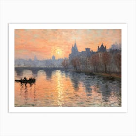 Sunset On The Seine 3 Art Print