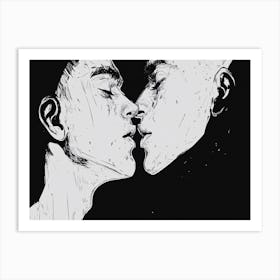 Kissing Art Print