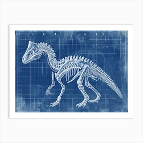 Styracosaurus Dinosaur Skeleton Blueprint 1 Art Print