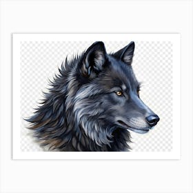 Wolf Portrait With Yellow Eyes And Gray Fur Art Print