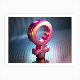 Metallic Pink Female Symbol Art Print