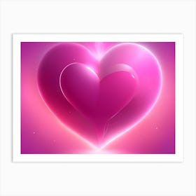 A Glowing Pink Heart Vibrant Horizontal Composition 88 Art Print