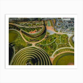 Beautiful park in Milan. Drone photography Art Print