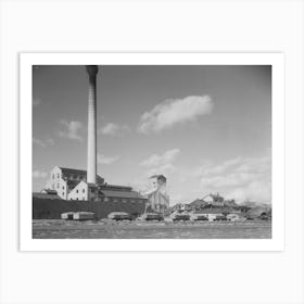 Sugar Beet Factory With Trucks Lined Up Waiting To Be Unloaded,East Grand Forks, Minnesota By Russell Lee Art Print