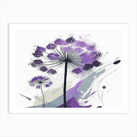 Purple Dandelions Art Print