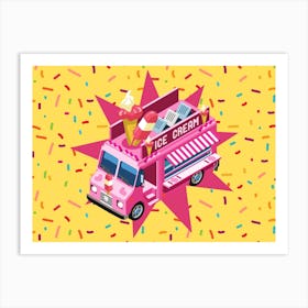 Ice Cream Van Print 1 Art Print