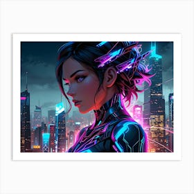 Cyber Girl Art Print