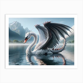 Majestic Dragon Swan Art Print