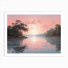 Sunset Over The River 1 Art Print