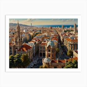  Barcelona City Art Print